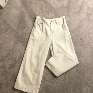 Universal Thread Cream Colored Culottes Wide Leg Cropped Jeans